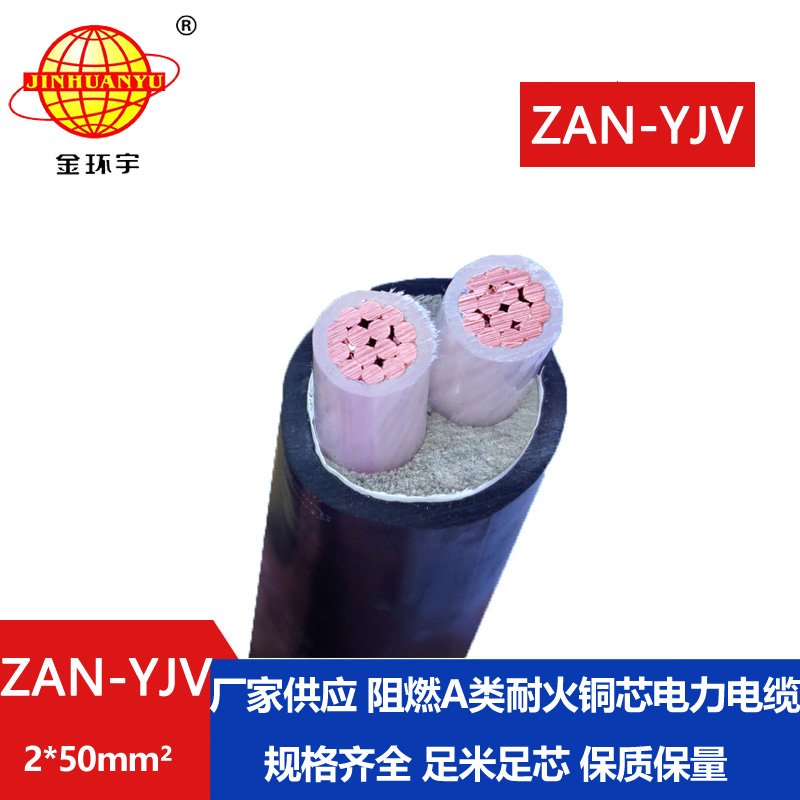 金環(huán)宇電線(xiàn)電纜 a級(jí)阻燃耐火電纜ZAN-YJV 2X50平方